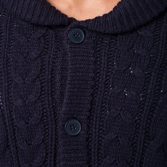 find. Men's Cable Knit Collar Cardigan Sweater - Picture 5 of 9